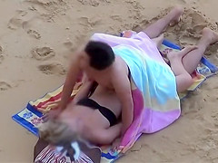 Sexy beach girl in wet crumpled bikini