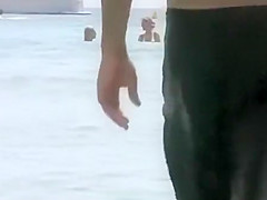 Big natural boobs got spied on a beach