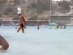 Big natural boobs got spied on a beach