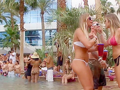 Peeping on nude girl's tan lines