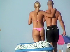 Spying a hot girl with her buff boyfriend