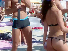 Bar girls dancing on the beach