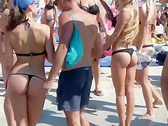 Bar girls dancing on the beach
