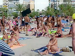 Bar girls dancing on the beach