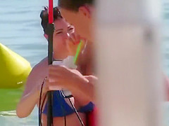 Pussy opens while she sunbathes