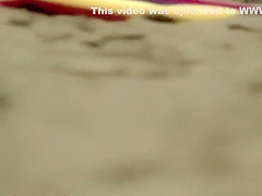 She got some sand in her pussy hair