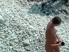 Voyeur noticed a butt plug in her asshole