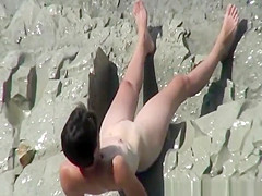 Small breasts nudist wife plays with penis