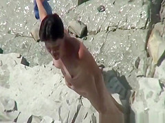 Small breasts nudist wife plays with penis