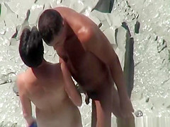Small breasts nudist wife plays with penis