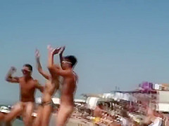 Funny guys dancing fully naked