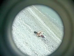 Voyeur caught them fuck on the beach