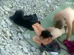 Voyeur caught them fuck on the beach