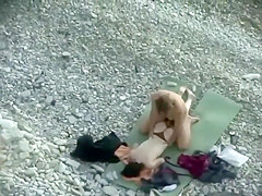 Voyeur caught them fuck on the beach