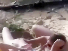Voyeur secretly watches beach sex