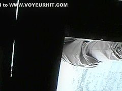 Smooth vagina peeped from below
