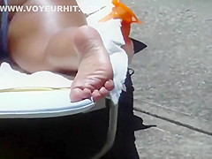 Well tanned neighbor's ass by the pool