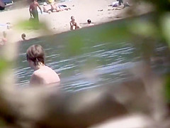 Tender nudist girl got filmed by a voyeur