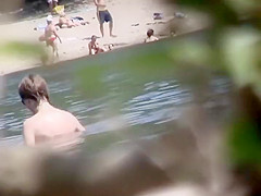 Tender nudist girl got filmed by a voyeur