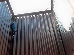 Woman puts a bikini on her hot body