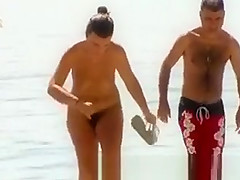 Hairy women on the beach