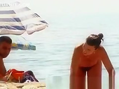 Hairy women on the beach