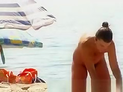 Hairy women on the beach