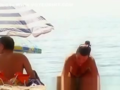 Hairy women on the beach