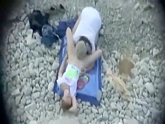 Bent her over and fucked on a beach