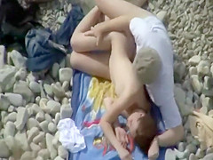 Bent her over and fucked on a beach