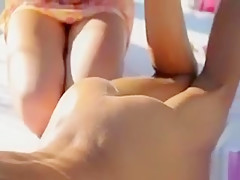 Blonde Naked Lesbo Get A Sensual Body Massage