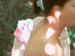 Granny Gets Mouth Filled With Fat Dong In Woods
