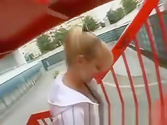 Wild Blonde Amateur Getting Finger Banged In Public