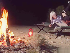 Nasty Tattooed Blond Babe Gets Fucked Near The Bonfire