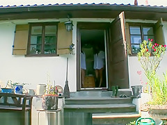 Two hot euro teens in outdoor foursome