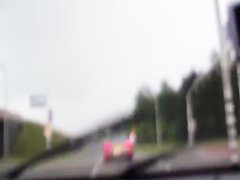 Erotic Ella outdoors horny showing off her pussy before sucking dick