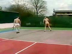 Blonde Milf Anal Guy Strap On Doggy Tennis Court