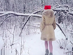 Wet White Stockings In Snow With Hot Jeny Smith