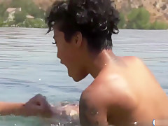 Honey Gold Getting Fucked By Her Horny Bf In The Pool