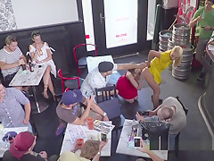 Natural Busty Slave Banged In Public
