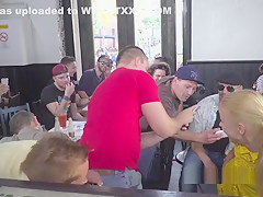 Natural Busty Slave Banged In Public