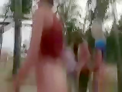 College Babes Outside Playing With Water And Some Hard Cock