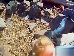 Blonde Hoe Sucks Strangers Dick Outdoors