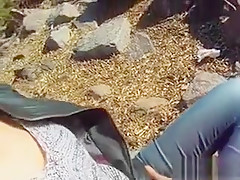 Blonde Hoe Sucks Strangers Dick Outdoors