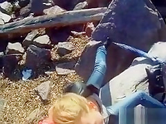 Blonde Hoe Sucks Strangers Dick Outdoors