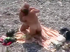 Voyeur Guy Wanking And Fuck Redhead Girl On A Public Beach