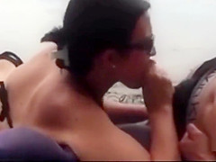 French aunt sucks dick on public beach