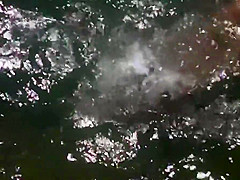 Girl sucks dick her boyfriend in the surf at a public beach