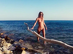 Russian Girl Sasha Bikeyeva - &nbsp Stunning nudist teases on camera, gets fucked and sucks a tourist on the beach