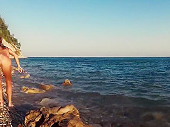 Russian Girl Sasha Bikeyeva - &nbsp Stunning nudist teases on camera, gets fucked and sucks a tourist on the beach